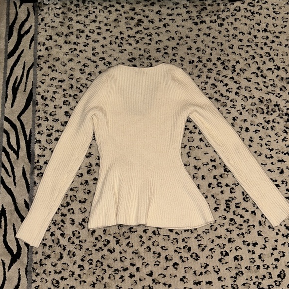 Cream Ribbed Knit Sweater - Picture 3 of 3